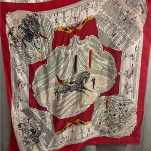 Banana Republic VTG horse circus Safari travel, 100% silk Scarf